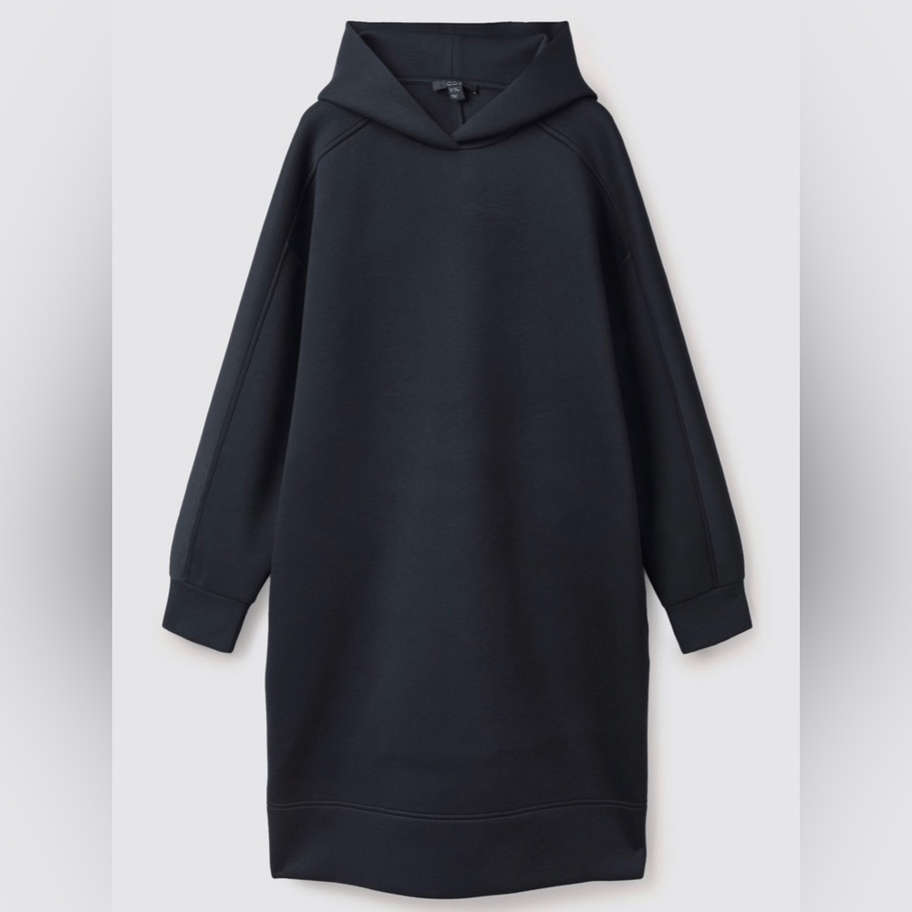 COS Navy Hooded Sweatshirt Dress